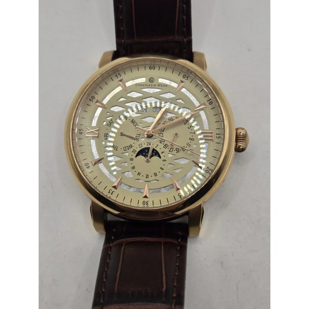 Constantin Weisz Rose Gold Tone Men's Multi-complication Automatic Watch. 46mm.